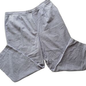 Talbots Seersucker Crop Pant 100% Cotton Size 18 Capri Classic Coastal Grandma